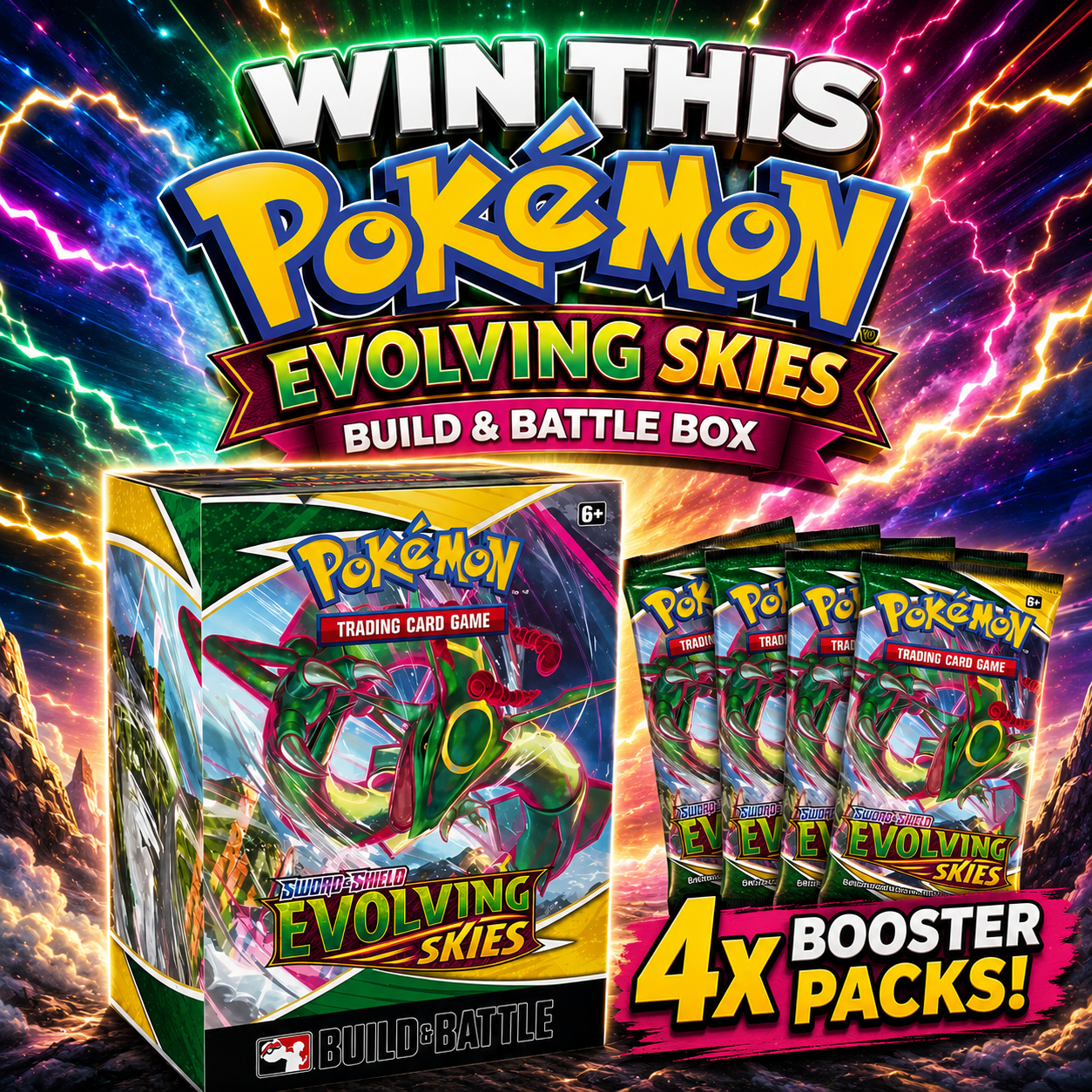 POKÉMON EVELVOING SKIES BUILD & BATTLE BOX - 4x BOOSTER PACKS